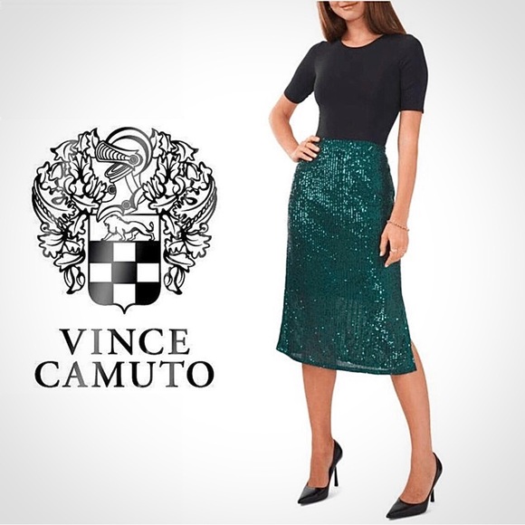 Vince Camuto Dresses & Skirts - NWT Vince Camuto Emerald Green Sequin Skirt